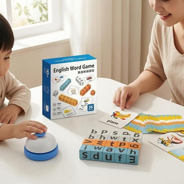 Spelling Cube Word Game – Flash Cards & Bell